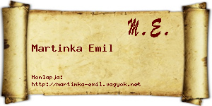 Martinka Emil névjegykártya