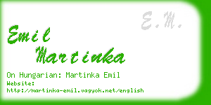 emil martinka business card